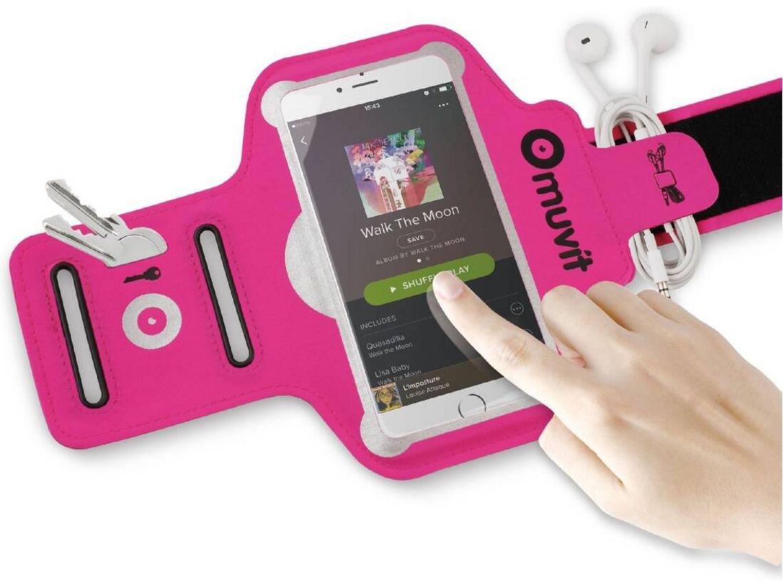 Armband para telemóvel até 4.7'' MUVIT com Funda Rosa