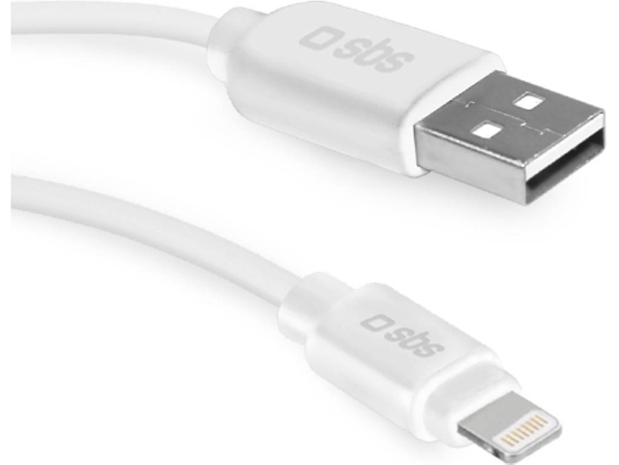 Cable SBS TECABLEUSBIP52W (USB - Lightning - 2 m - Blanco)
