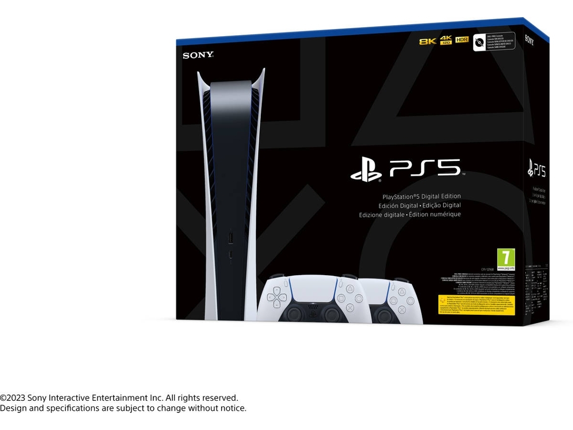 Consola PS5 Edición Digital (825 GB) + 2 Mandos DualSense | Worten