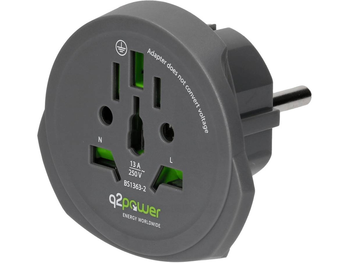 Adaptador Q2 POWER WORLD TO EUROPE (Voltaje: 100 a 250 V)