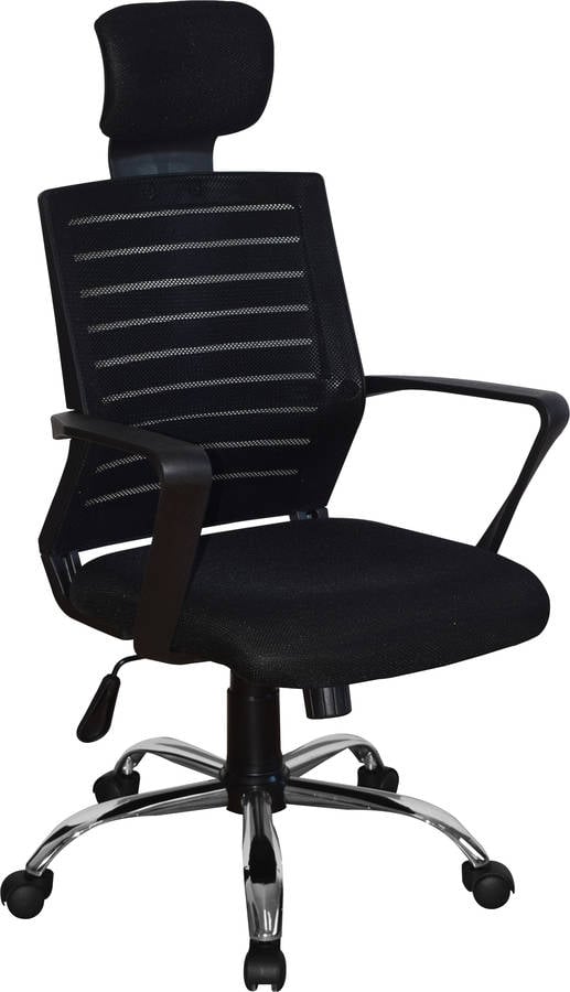 Silla de Escritorio Ejecutiva MITSAI Manhattan Negro (Brazos Fijos - Malla)