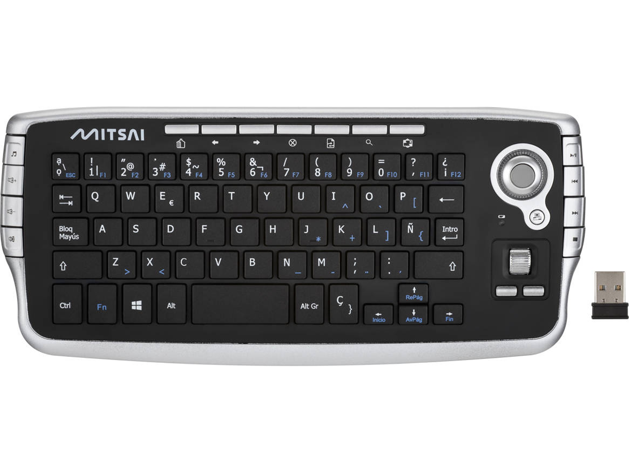 Teclado MITSAI Trackball Q400 (Inalámbrico - Español)