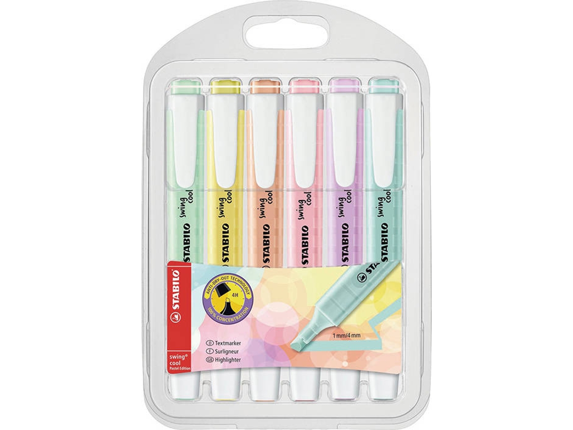 Pack 6 Subrayadores Fluorescentes STABILO Swing Cool