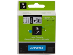 Cinta Etiquetas DYMO D1 19MMX7M Negro/Blanco S0720830
