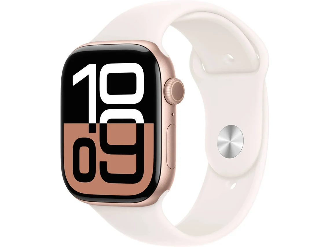 APPLE Watch Series 10 GPS + Cellular 46mm Aluminio Oro Rosa con Correa Deportiva Rosa rubor (Talla - M/L)