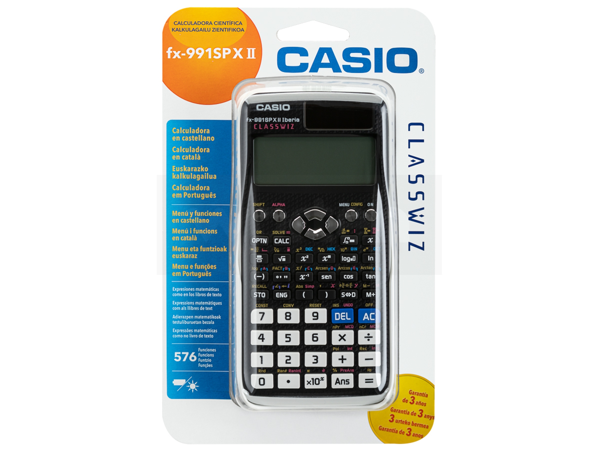 Calculadora Científica CASIO FX-991SP CW (10+2 dígitos)