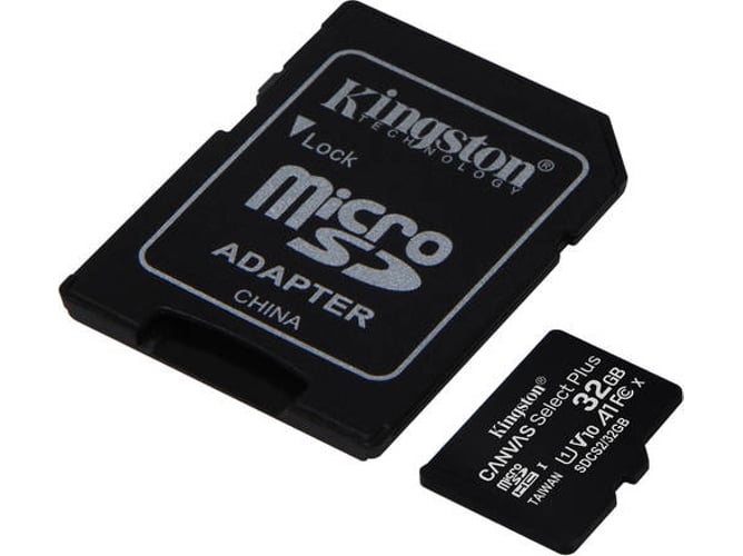 Tarjeta de Memoria KINGSTON 32 GB MicroSD Canvas Select Plus 100R A1 C10 + Adaptador