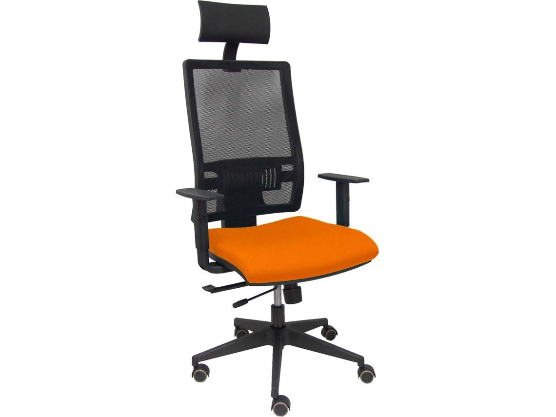 Silla Operativa PYC Horna Cabecero Naranja (Brazos Ajustables - Malla)