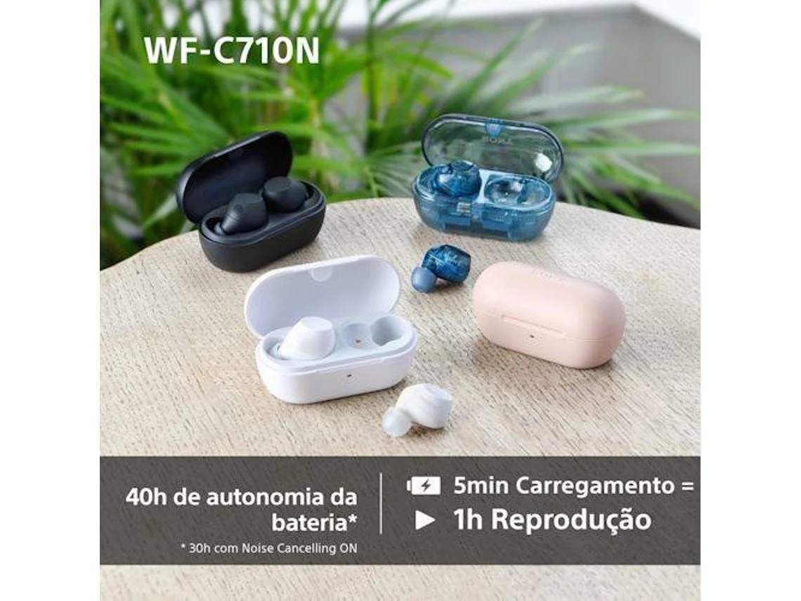 Auriculares Bluetooth SONY - WF-C710NW (Noise Canceling - Blanco