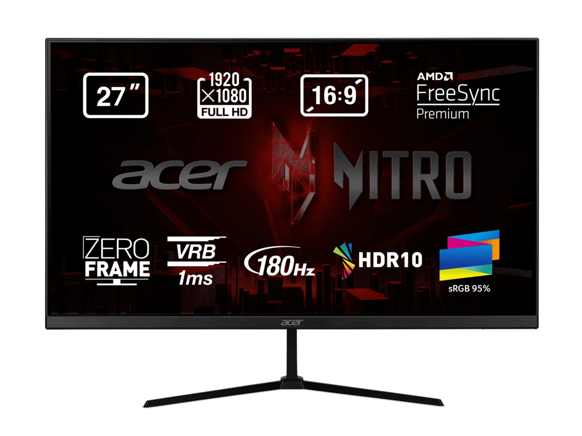 Monitor Gaming Acer Nitro QG270S3 (27" Full HD - 180Hz - 1ms - HDR10 - FreeSync Premium)