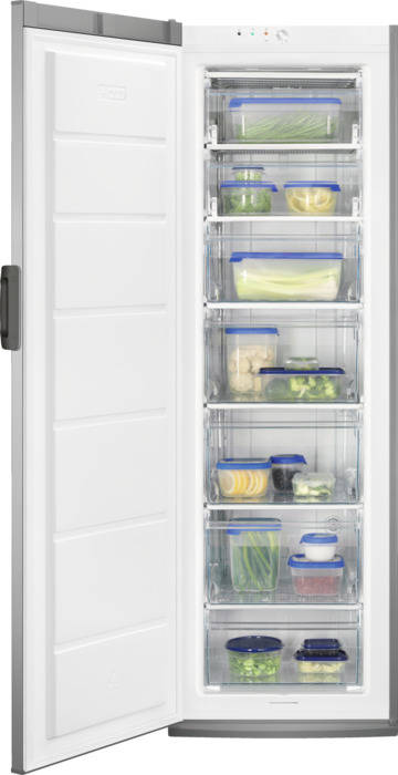 Congelador Vertical ZANUSSI ZUAN28FX (Estático - 186 cm - 276 L - Inox)