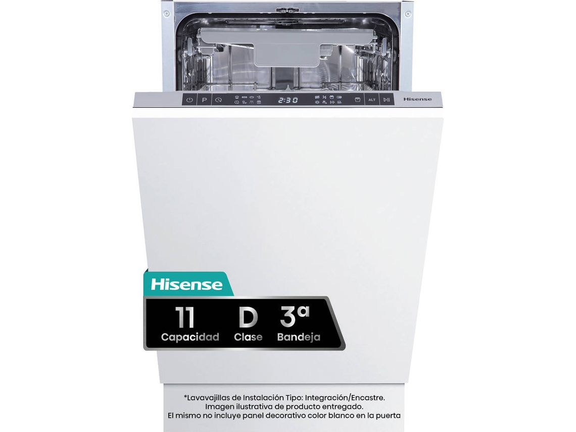 Lavavajillas Integrable HISENSE HV543D10 (11 Cubiertos - 45 cm -  Negro)