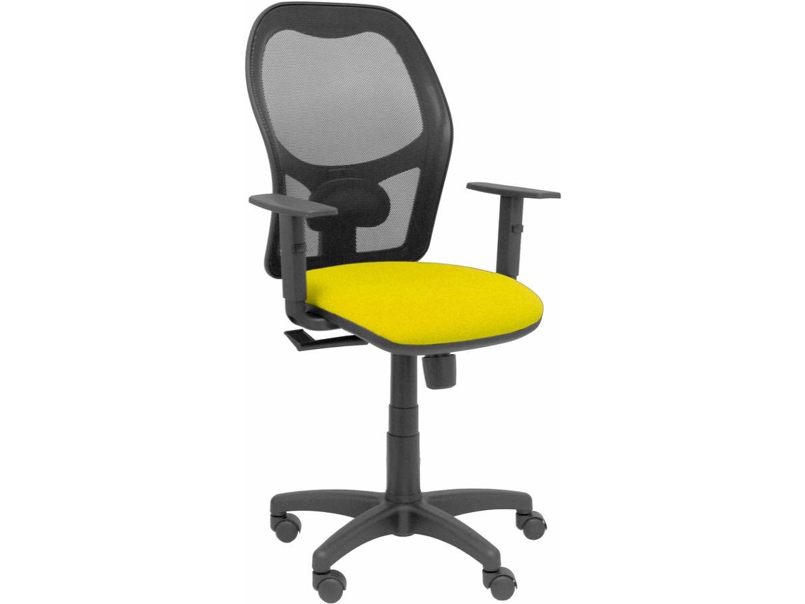 Silla Operativa PYC  Alocén Amarillo (Brazos Ajustables - Malla)