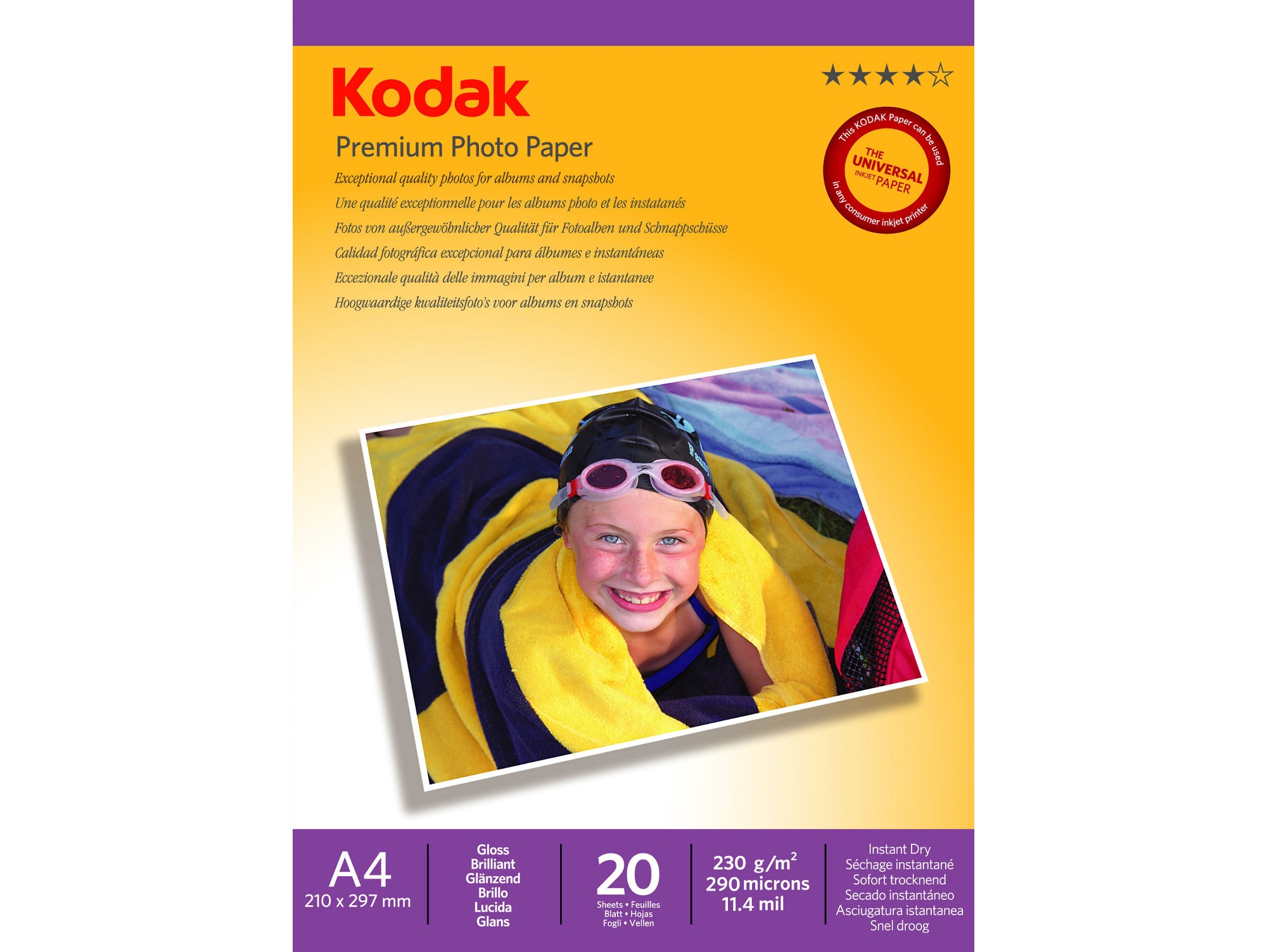 Papel Foto KODAK Hight Glossy A4 230G 20F