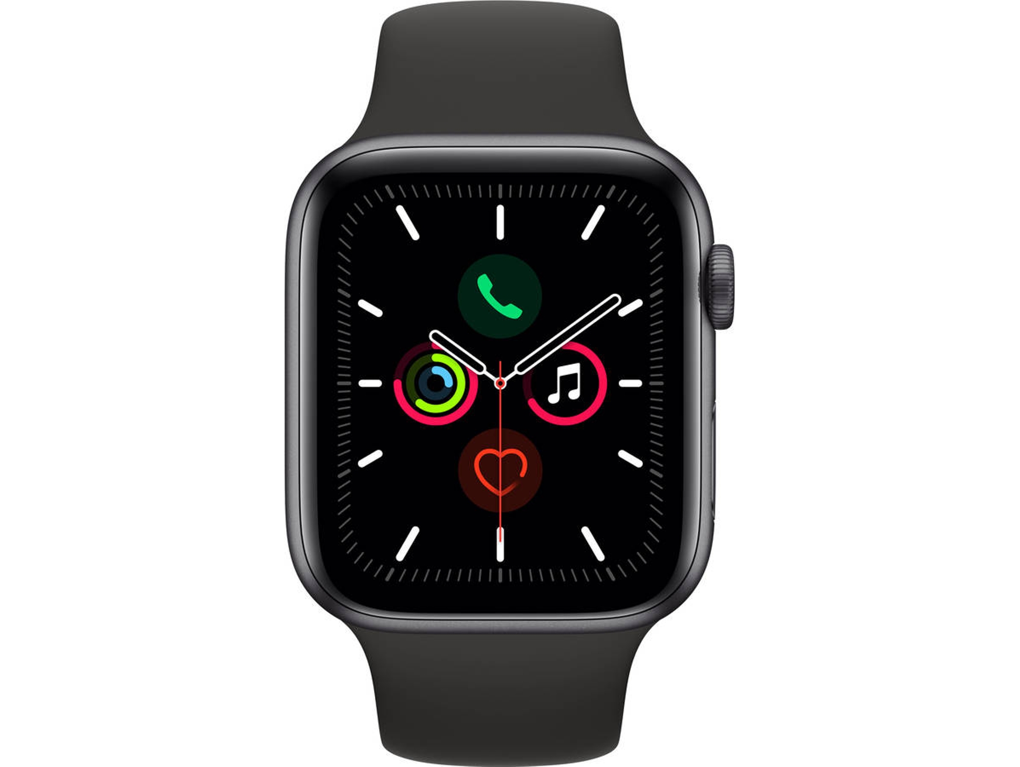 Apple Watch Series 5 gps 44mm gris espacial con correa deportiva negra 44 aluminio caja en chip w3 reloj mwvf2tya s5