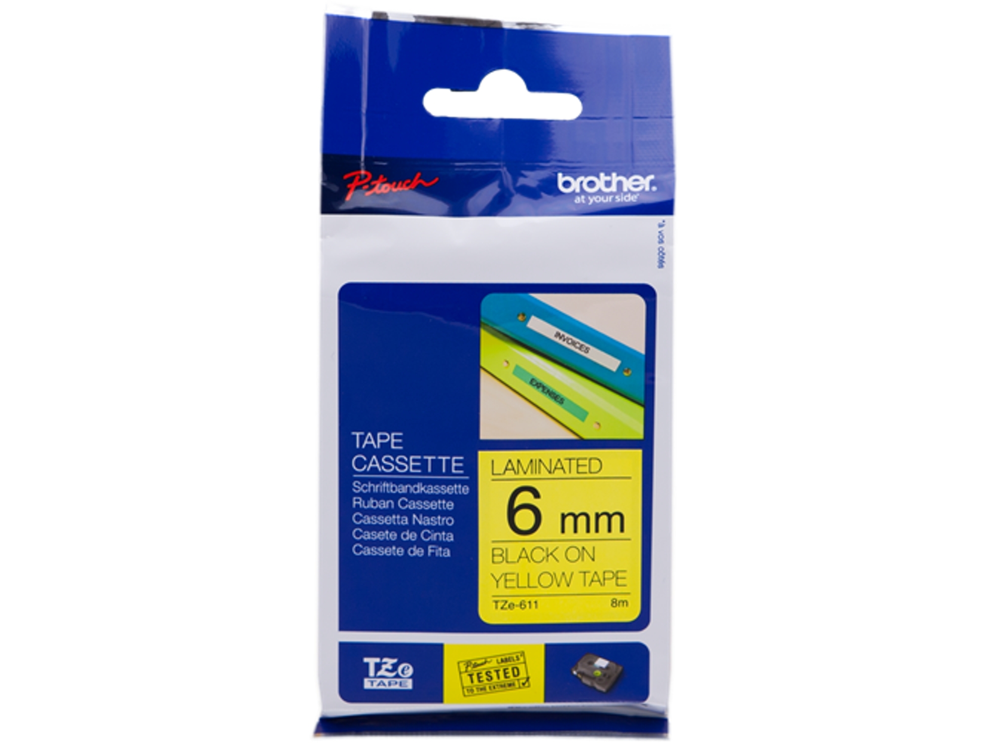 Cinta BROTHER TZe611 laminada