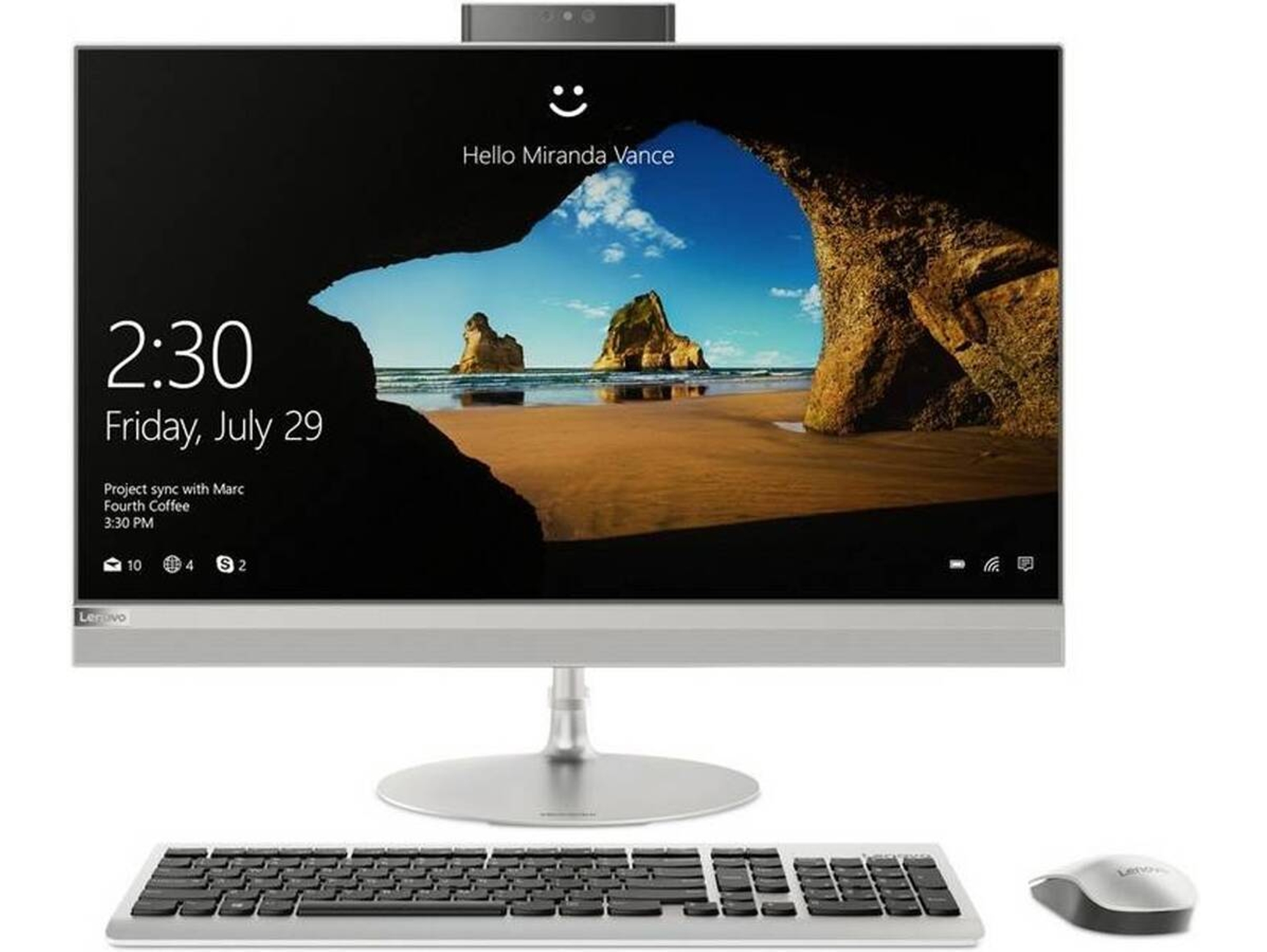 All in One LENOVO IdeaCentre AIO 520-24IKU - F0D200EFES (23.8'' - Intel Core i3-7020U - RAM: 8 GB - 1 TB HDD - Intel HD 620)