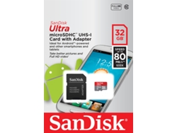 Tarjeta de memoria SANDISK ULTRA32GB + Adaptador SD 80MB U-I
