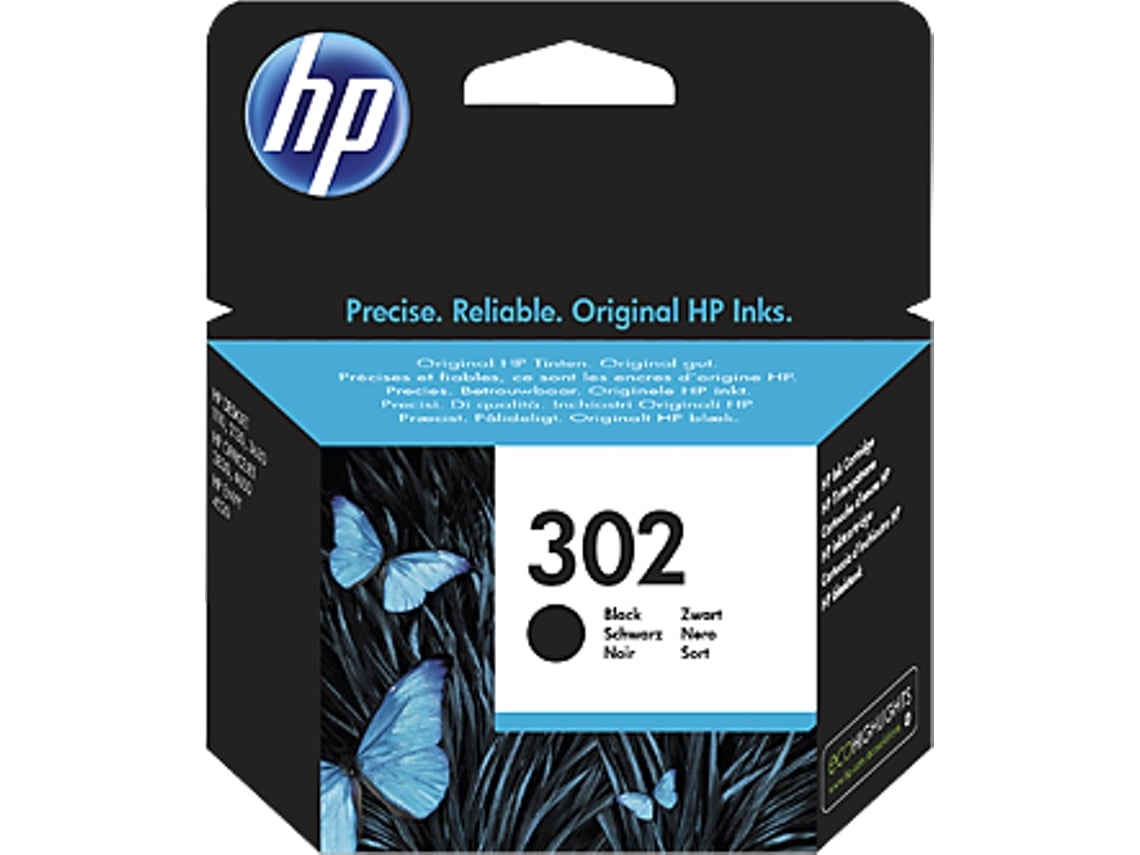 Cartucho de tinta Original HP 302 Negro para HP DeskJet 2130, 3630 HP OfficeJet 3830, 4650 HP ENVY 4520