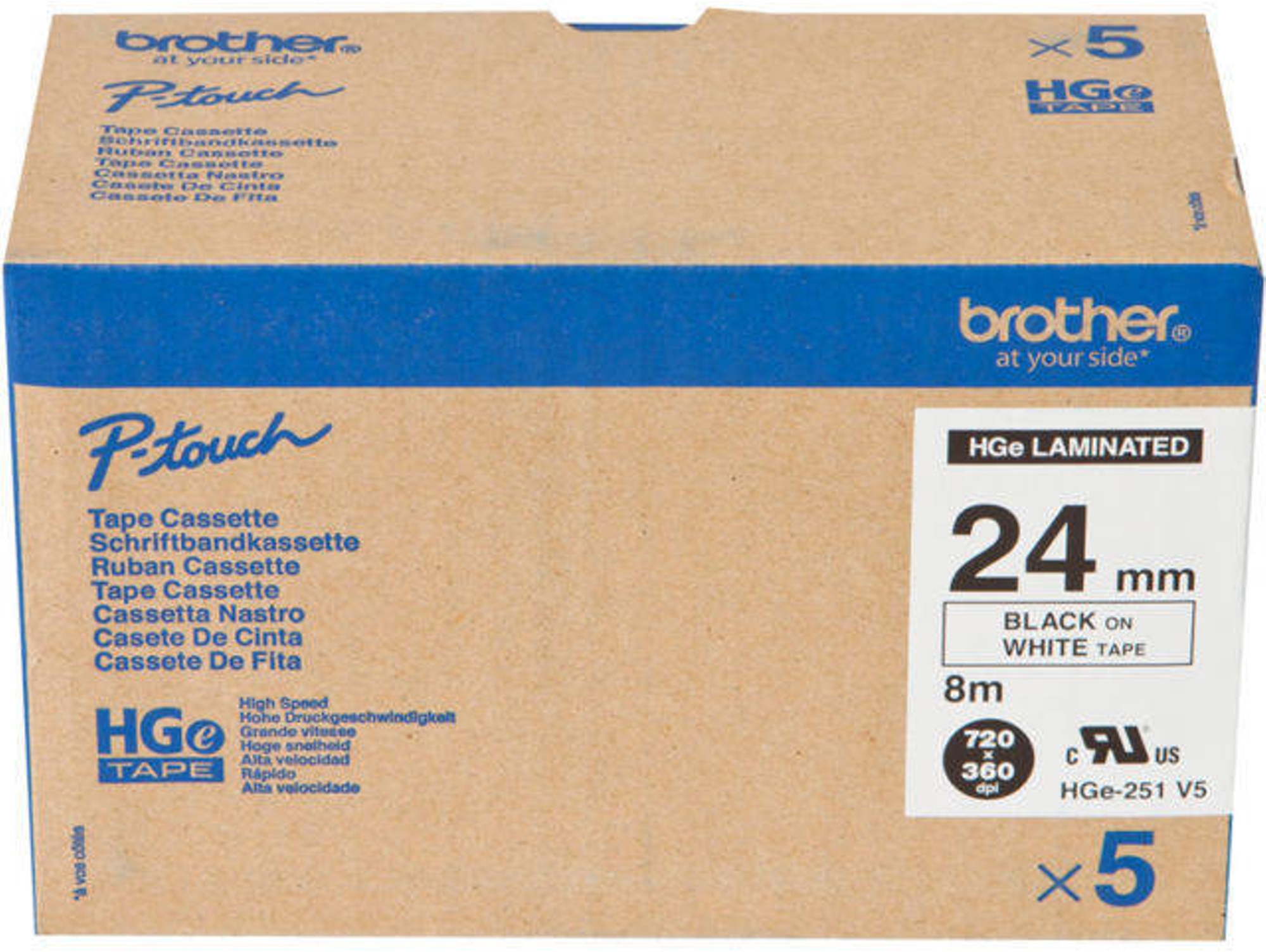Pack cinta de etiquetas BROTHER HGE251V5