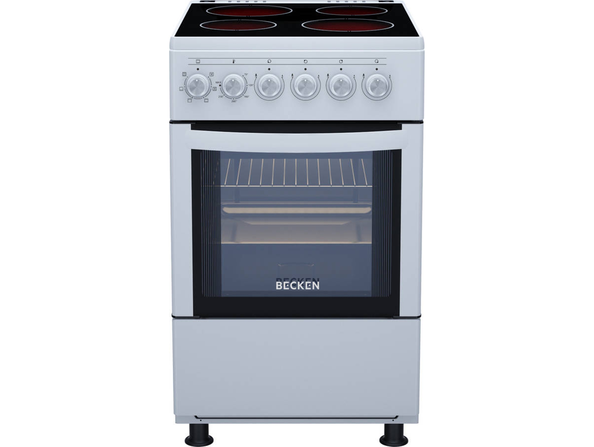 Cocina BECKEN BFE4915N WH (52 L - Eléctrico de Vitrocerámica - Blanco)