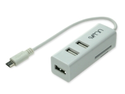 HUB SVEON Micro USB OTG 3 Puertos+Lector Tarjeta