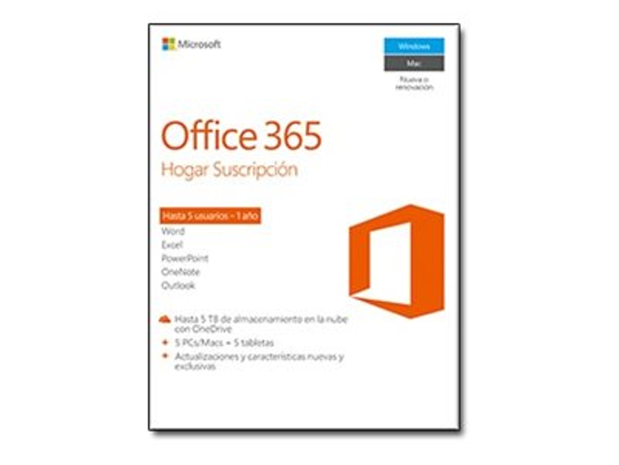 Office 365 MICROSOFT Hogar suscripción