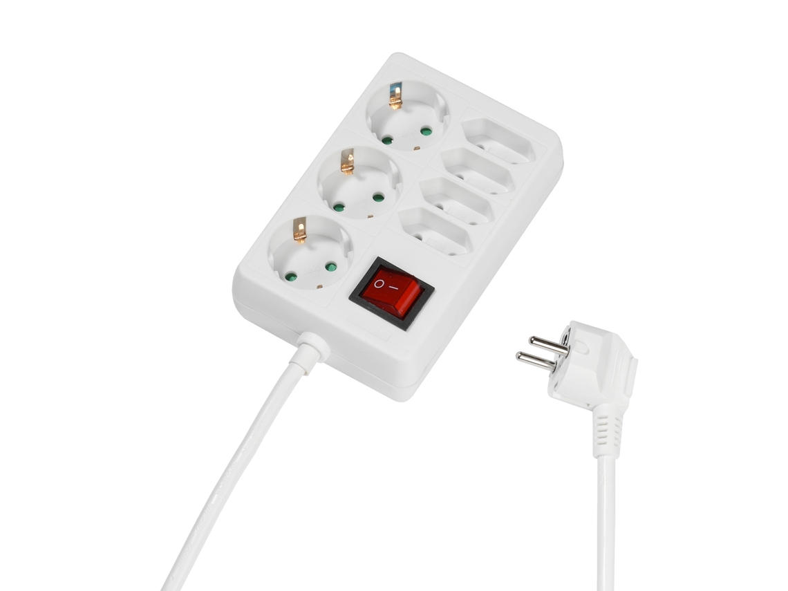 Alargador 3T VIVANCO /4 EU con interruptor 1.4 m (Blanco)