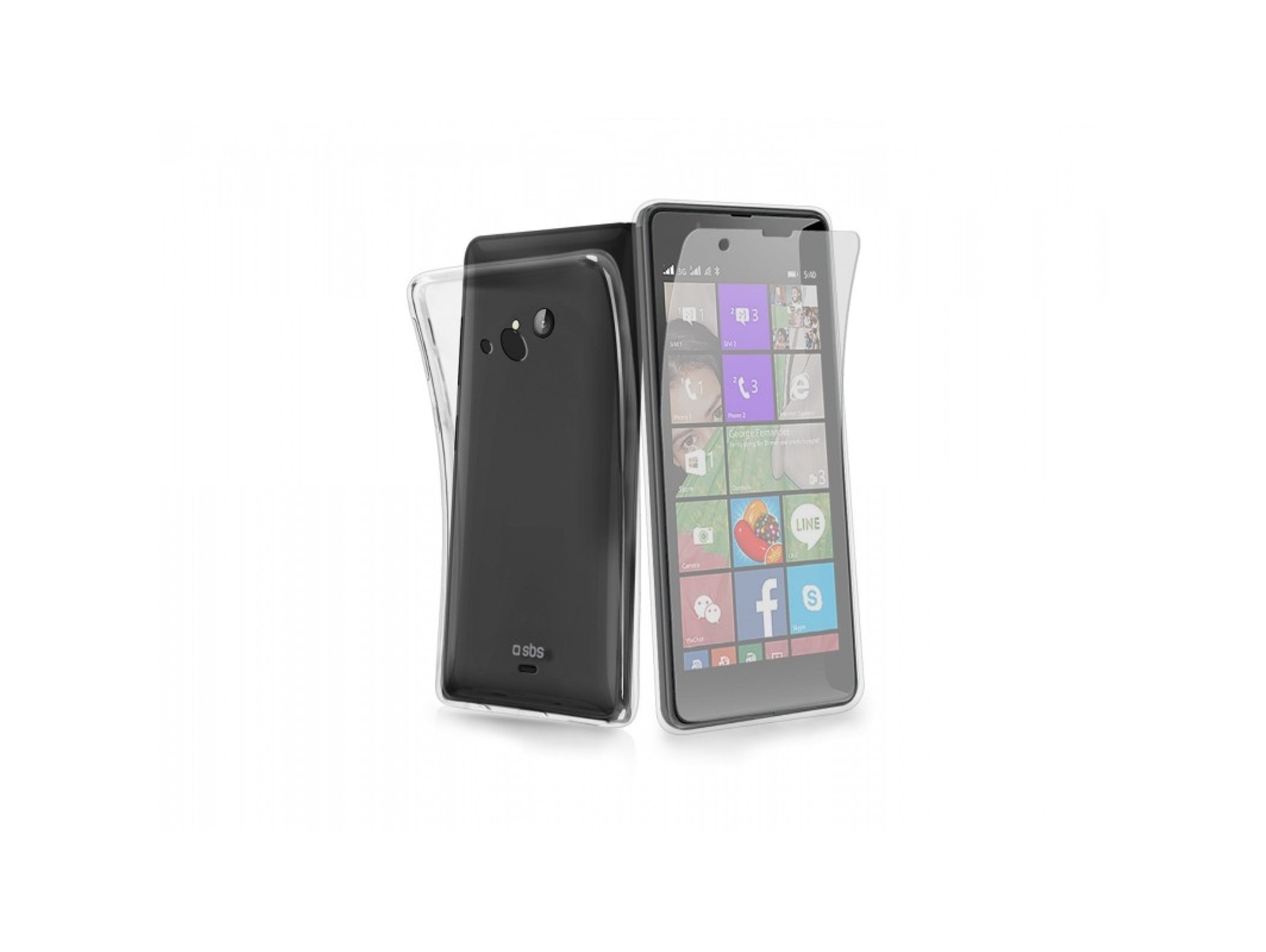Carcasa y protector de pantalla SBS Aero Microsoft Lumia 540 transparente
