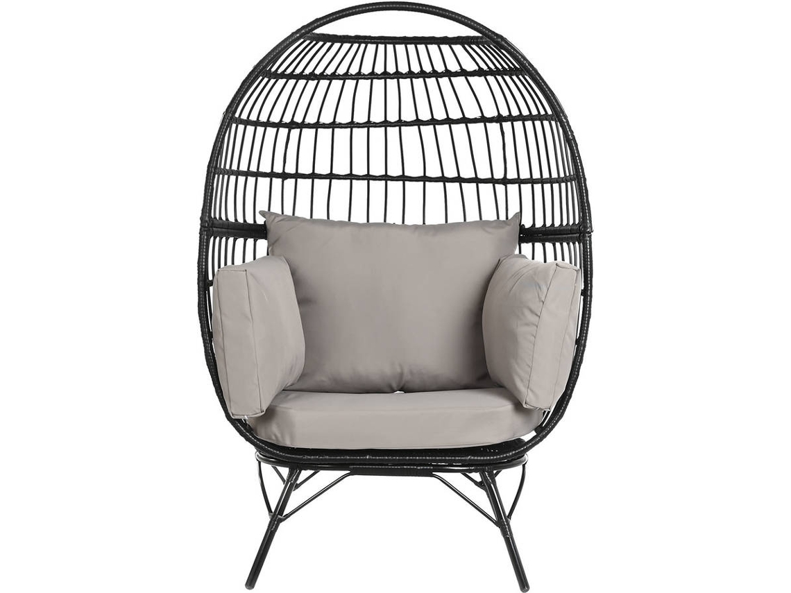 Sillón de jardín ITEM Ratán sintético (99 x 71 x 147 cm - Negro Gris Metal)