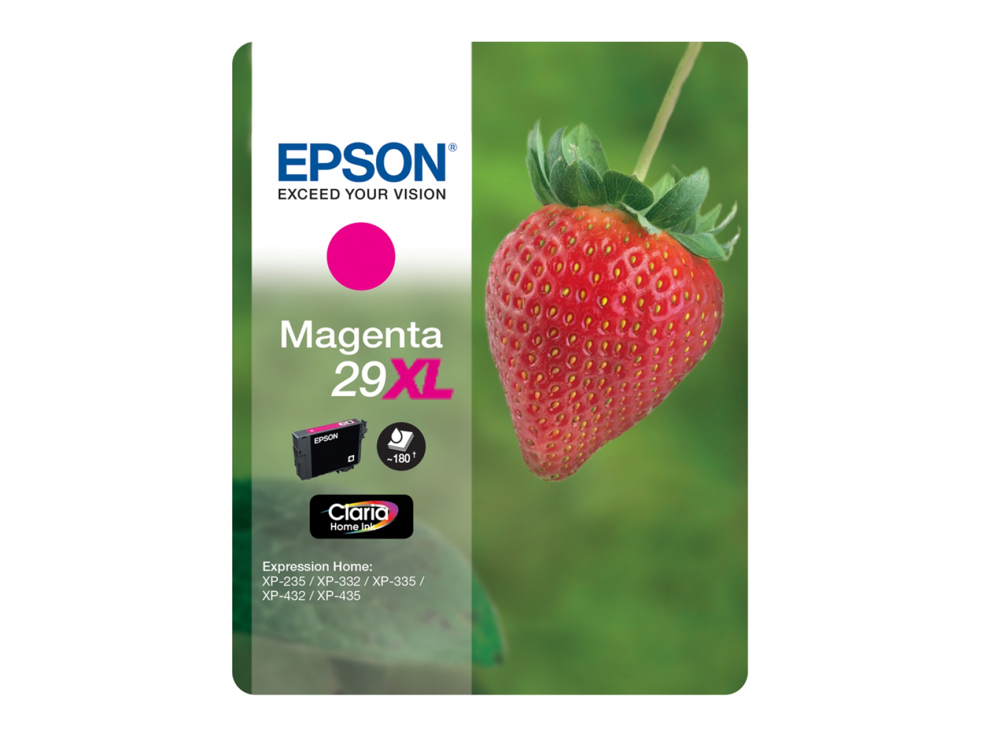 Cartucho de tinta original EPSON, 29, Fresa 6,4 ml , Magenta, Alta, XL, C13T29934012, T2993