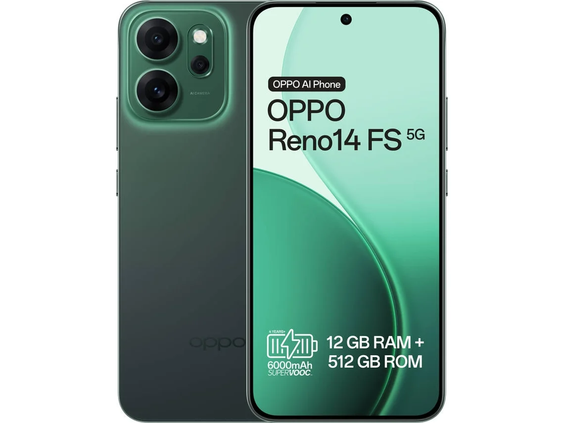 Smartphone OPPO Reno14 FS 5G (6.57'' - 12 GB - 512 GB - Luminous Green)