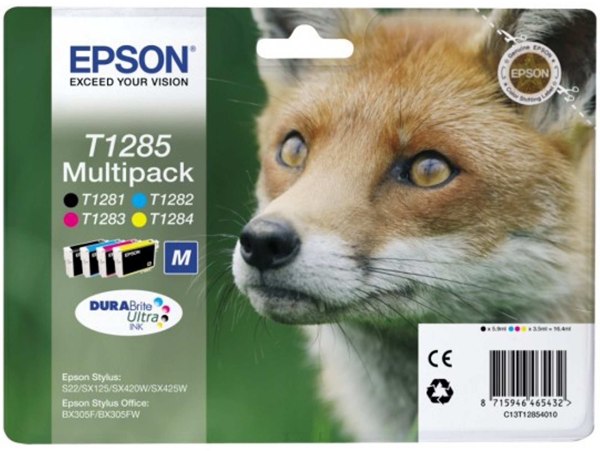 Pack ahorro cartuchos de tinta original EPSON T1285, Zorro, C13T12854022