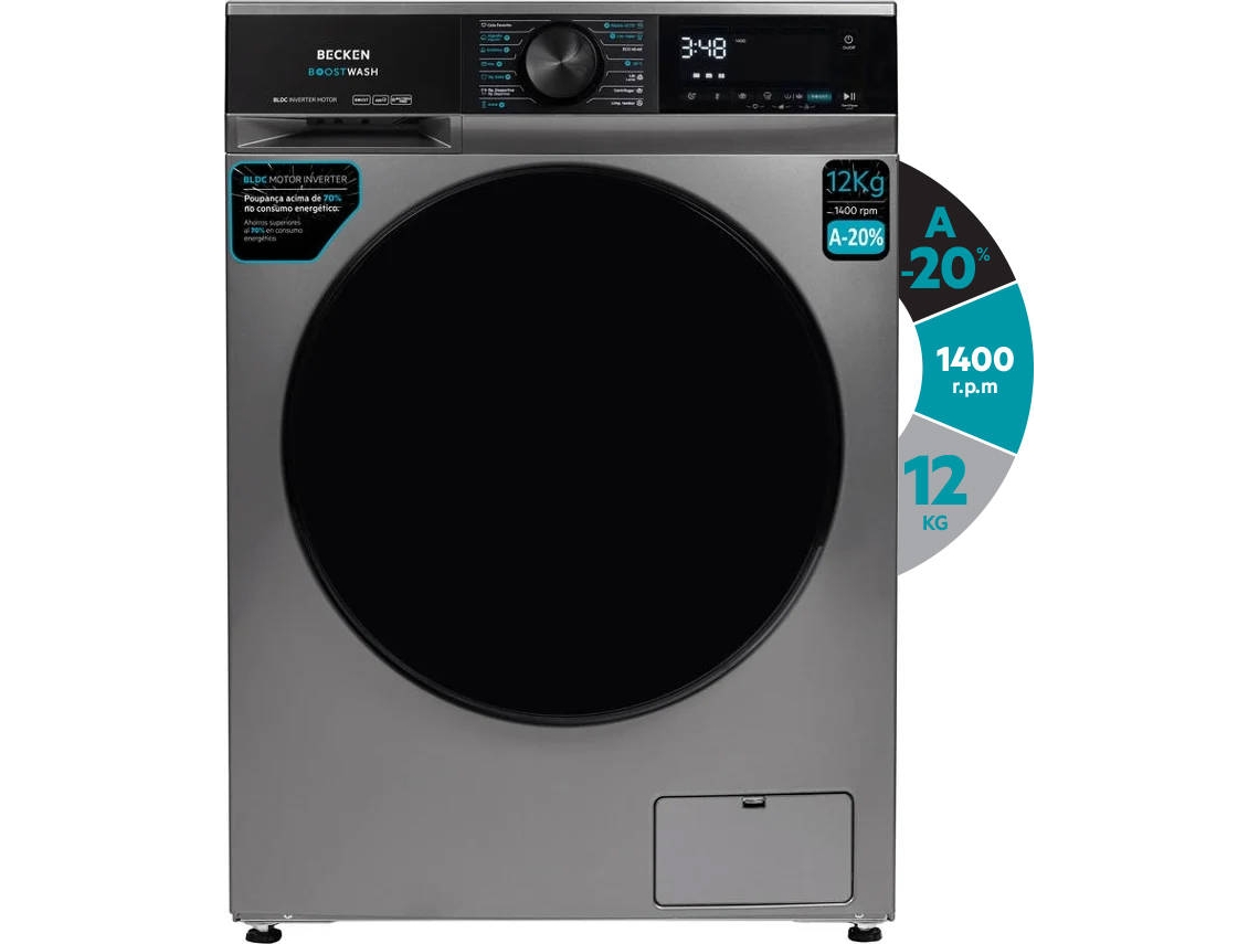 Lavadora BECKEN Boostwash BWM8816N (12 kg - 1400 rpm - Inox)