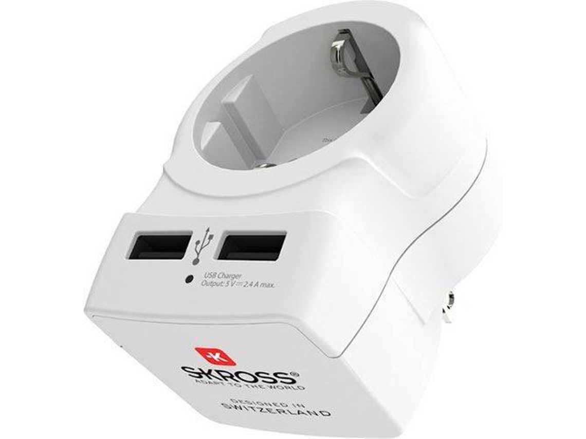 Adaptador de viaje SKROSS Europe to USA Blanco
