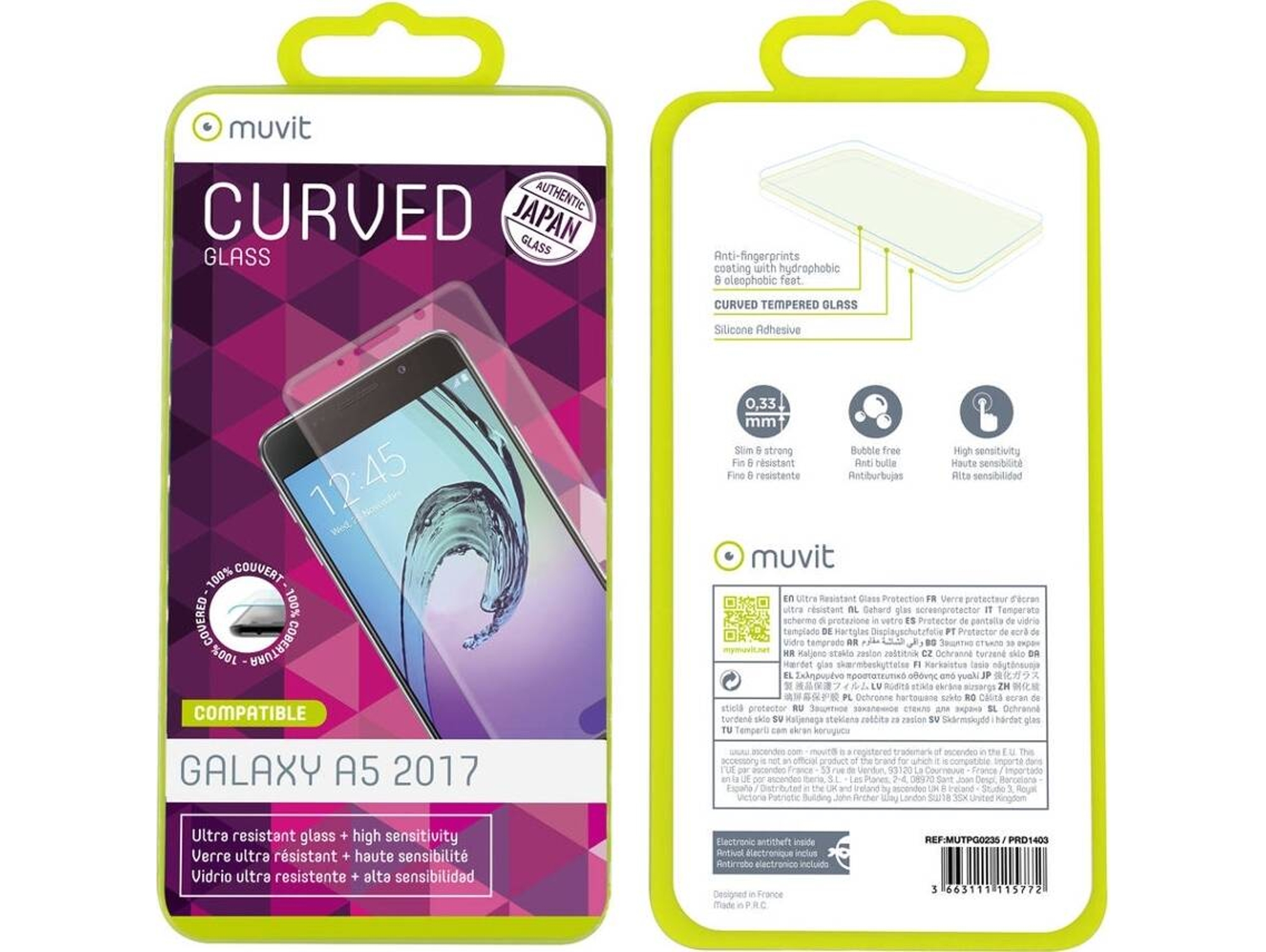 Protector de Cristal Templado Samsung Galaxy A5 2017 MUVIT Glass