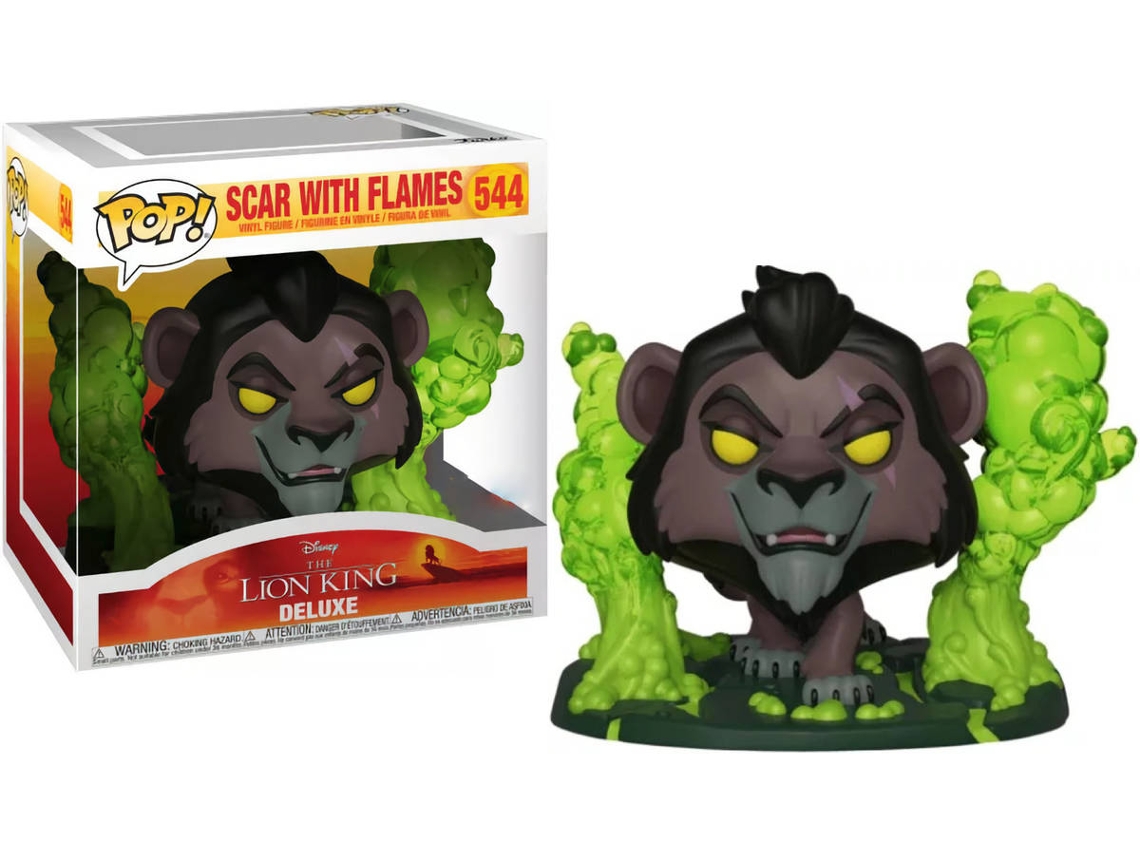 Figura FUNKO Pop! Deluxe: El Rey León - Scar en Llamas (Posible Chase)