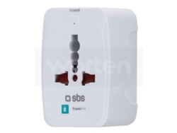 Adaptador de viaje con 2 salidas USB SBS Blanco