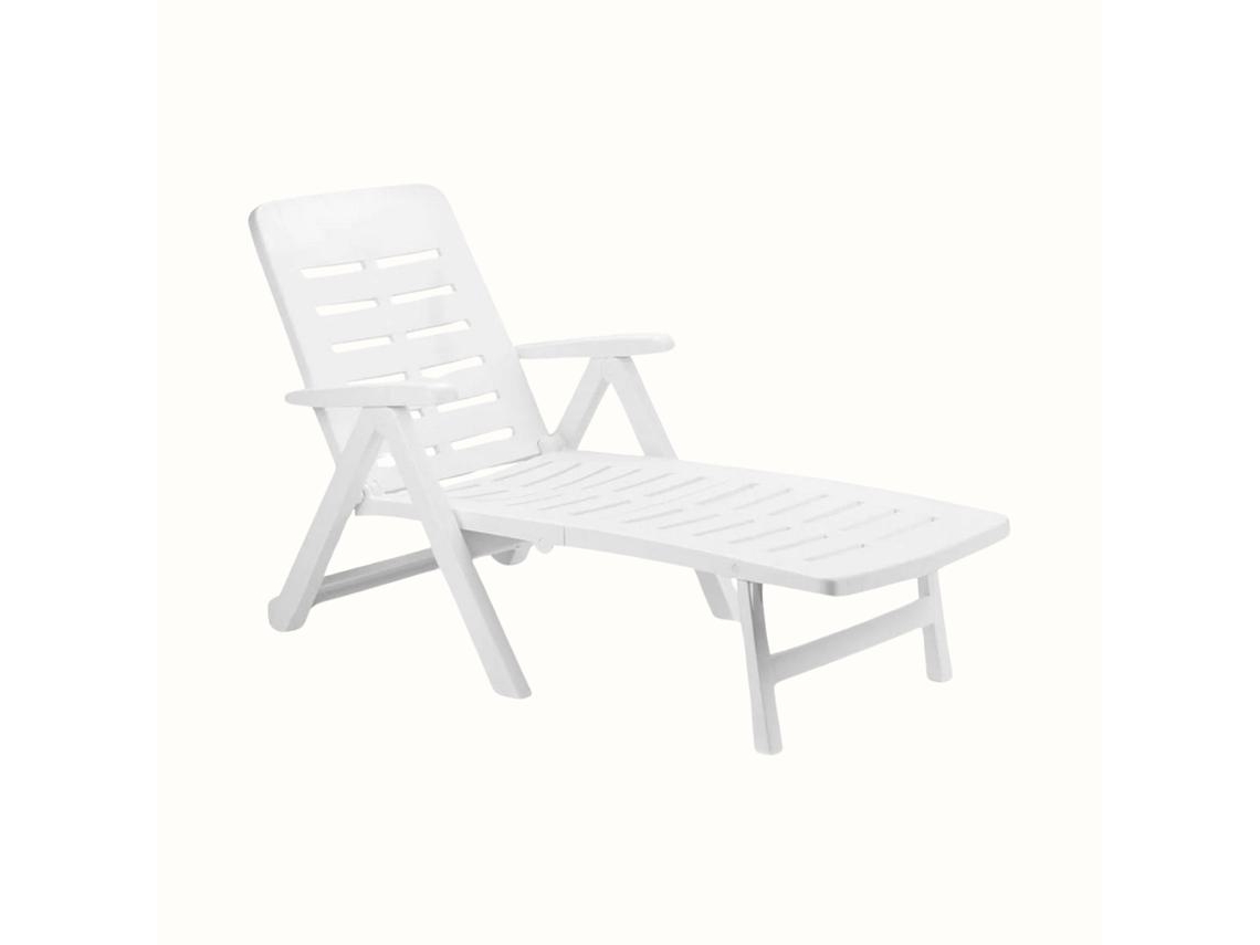 Tumbona IPAE PROGARDEN Smeraldo con ruedas, blanca (72x189x96cm)