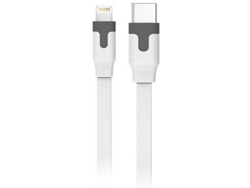 Cable MUVIT MFI (Lightning - USB-C - 2m - Blanco)