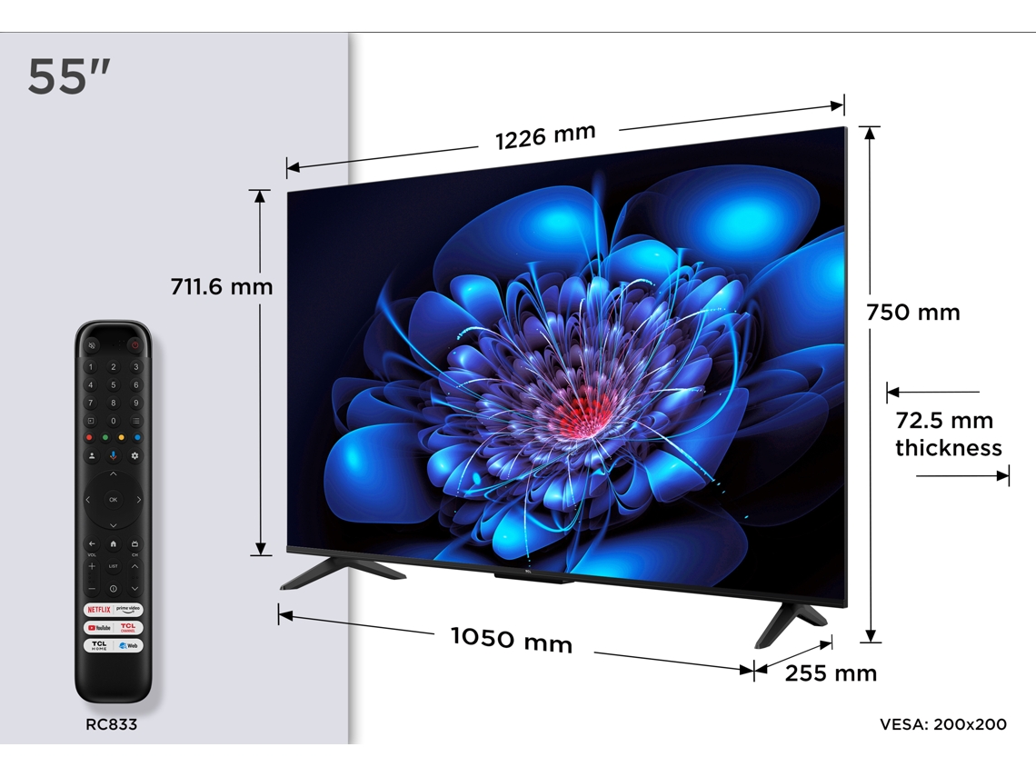 TV TCL 55P61K (LED - 55'' - 140 cm - 4K Ultra HD - Smart TV
