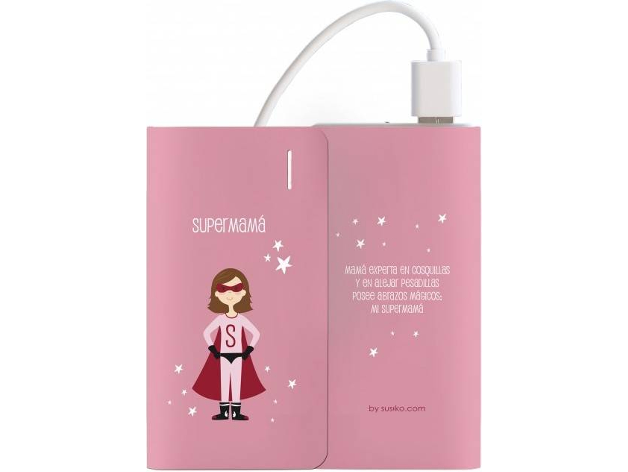 Powerbank SUSIKO Supermamá (4000 mAh - 1 USB - MicroUSB - Rosa)