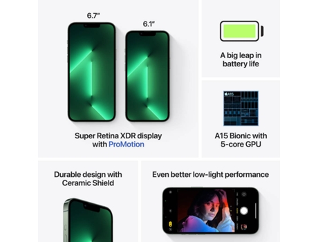 iPhone 13 Pro APPLE (6.1'' - 128 GB - Verde Alpino)