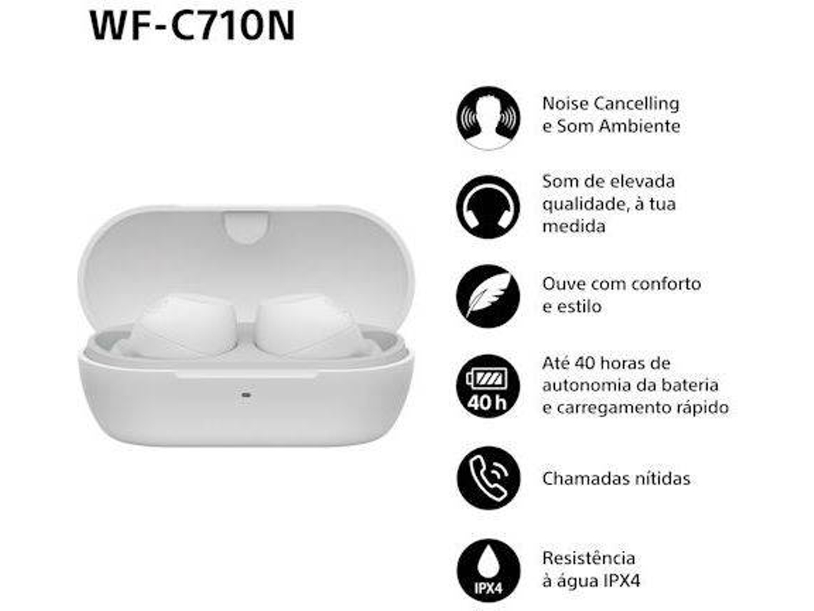 Auriculares Bluetooth SONY - WF-C710NW (Noise Canceling - Blanco
