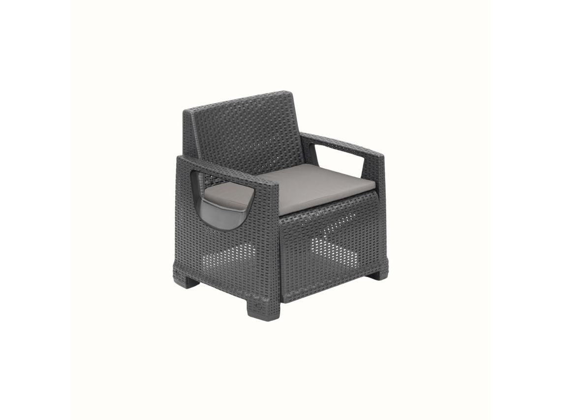 Cadeirão de Jardín IPAE Lenno con Almohada Antracite