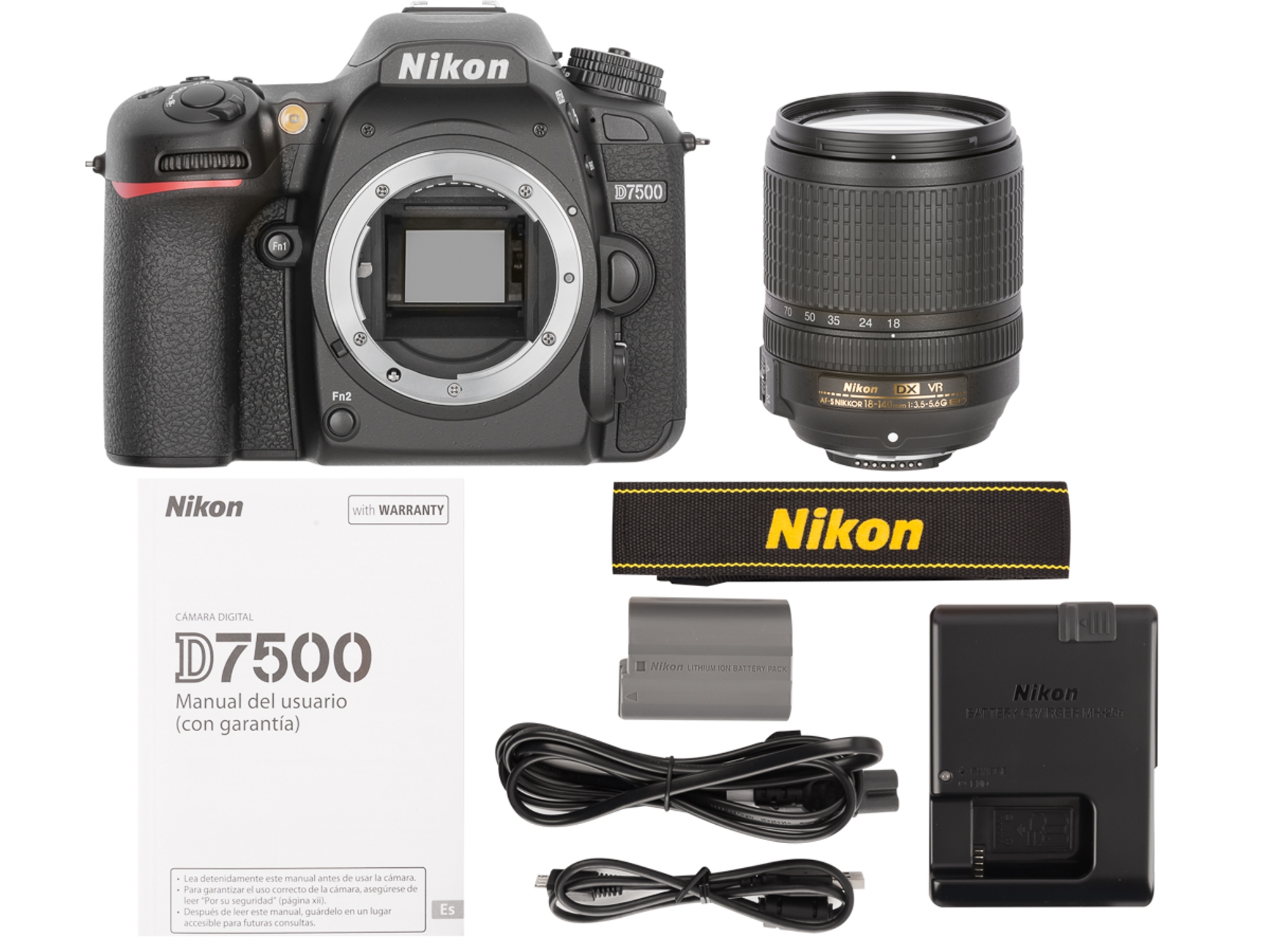 Camara Nikon D7500 Lente 18-140 Sensor CMOS de formato DX de 20.9MP