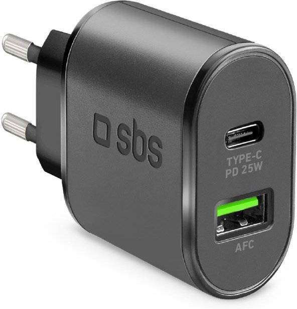 Cargador USB-C SBS 25W Negro