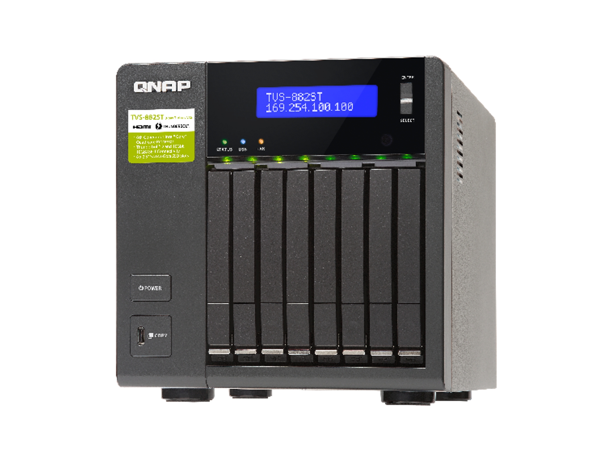 NAS QNAP Tvs-882St2-I5-8G (8 BahÃ­as - 0 TB)