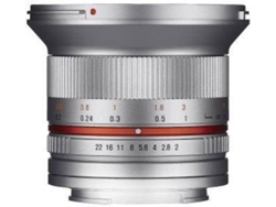 Objetivo SAMYANG 12mm F2.0 Ncs Cs Fuji X (Plata - Encaje: Fujifilm X Mount - Apertura: f/2 - f/22)