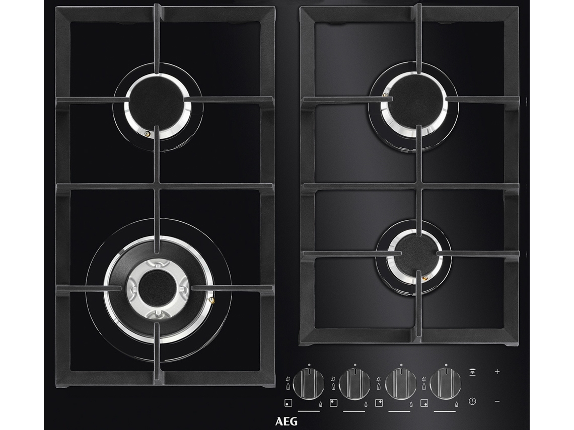 Placa de Gas AEG HKB64540NB (Gas Natural - 59 cm - Negro)